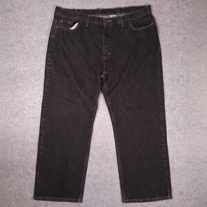 Vintage Faded Glory Black Denim Jeans Mens 42X29 Relaxed Fit Wide Leg